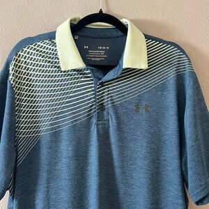 Under Armour The Playoff Polo Men's Size Large Blue Short Sleeve Golf Shirt